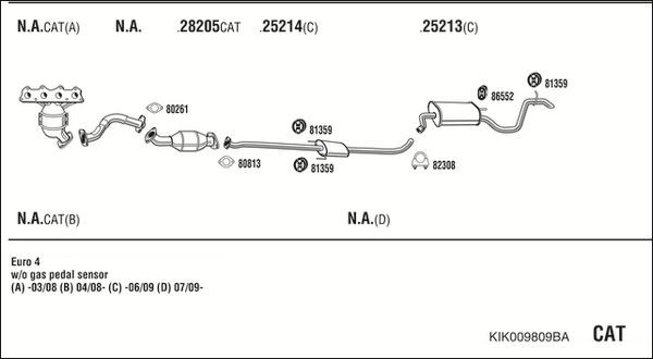 Išmetimo sistema WALKER KIK009809BA