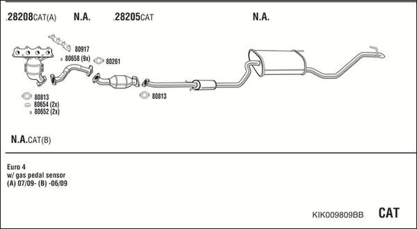 Išmetimo sistema WALKER KIK009809BB