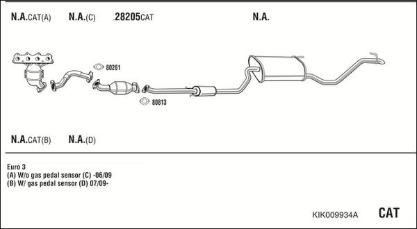 Išmetimo sistema WALKER KIK009934A