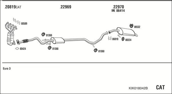 Išmetimo sistema WALKER KIK018042B