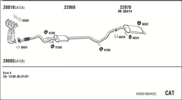 Išmetimo sistema WALKER KIK018042C