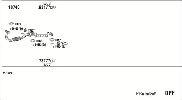 Išmetimo sistema WALKER KIK019620B