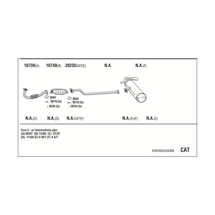 Išmetimo sistema WALKER KIK020433AB