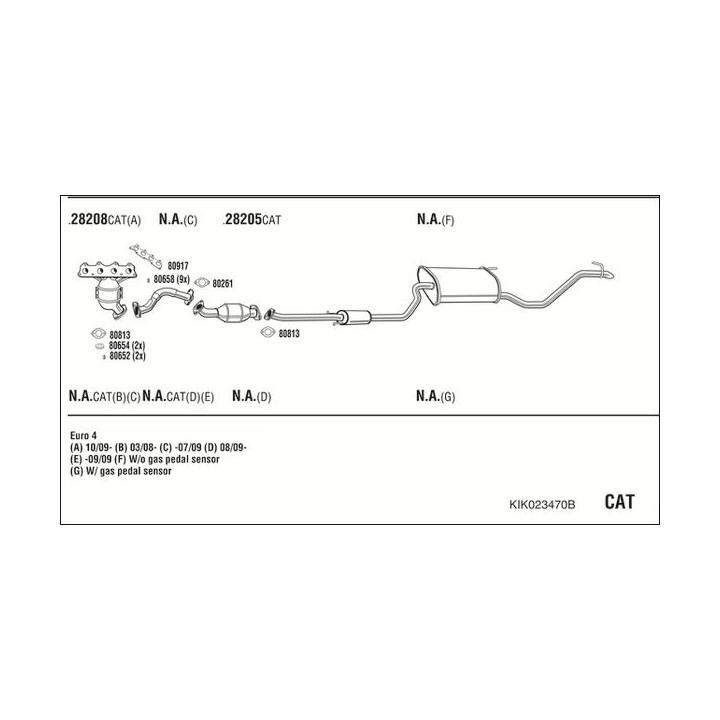 Išmetimo sistema WALKER KIK023470B