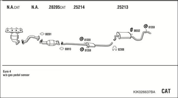Išmetimo sistema WALKER KIK026637BA