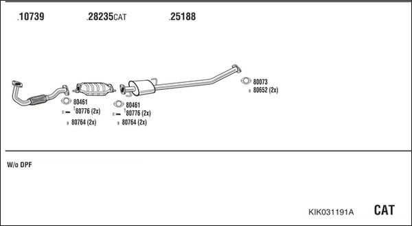 Išmetimo sistema WALKER KIK031191A
