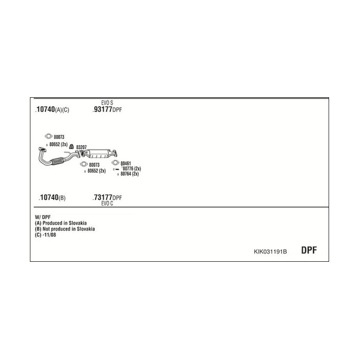 Išmetimo sistema WALKER KIK031191B