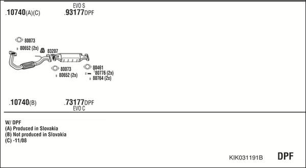 Išmetimo sistema WALKER KIK031191B