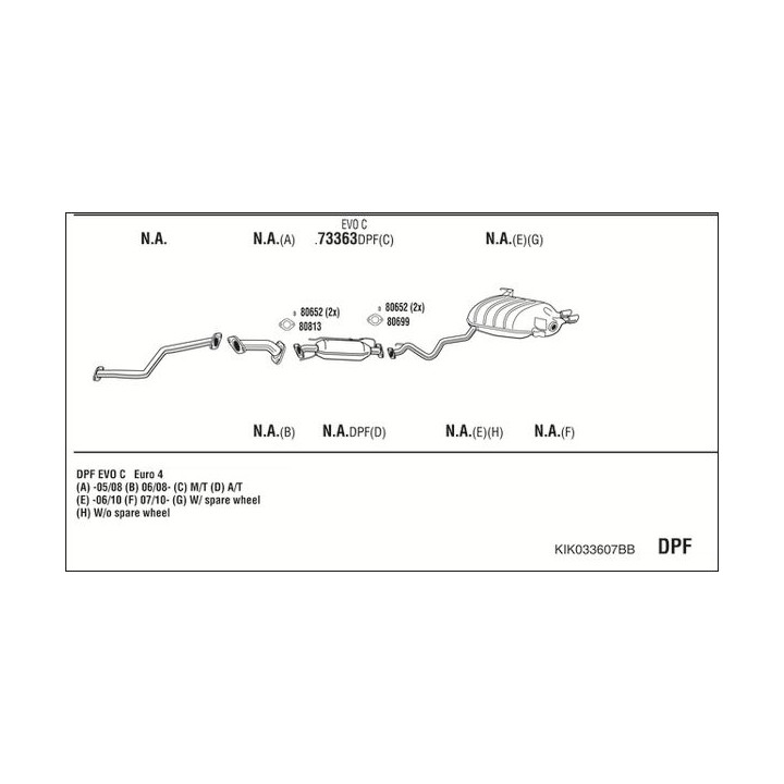 Išmetimo sistema WALKER KIK033607BB