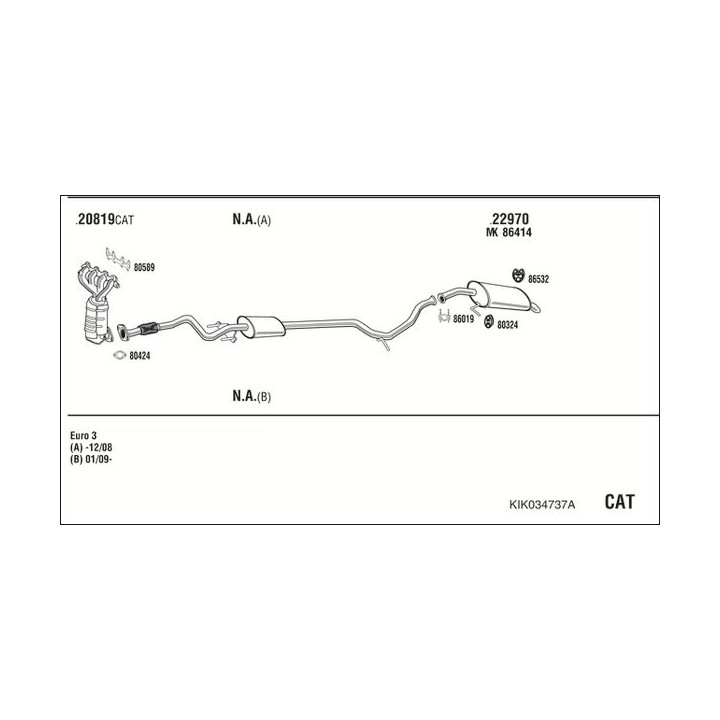 Išmetimo sistema WALKER KIK034737A