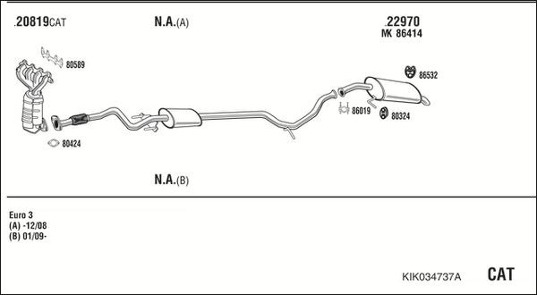 Išmetimo sistema WALKER KIK034737A