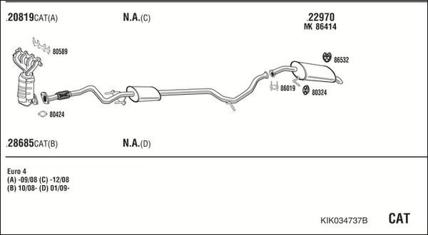 Išmetimo sistema WALKER KIK034737B