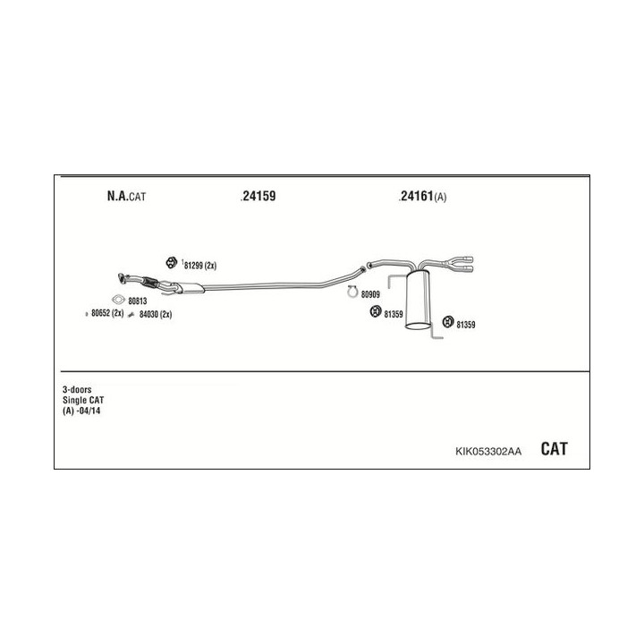 Išmetimo sistema WALKER KIK053302AA