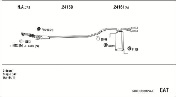 Išmetimo sistema WALKER KIK053302AA