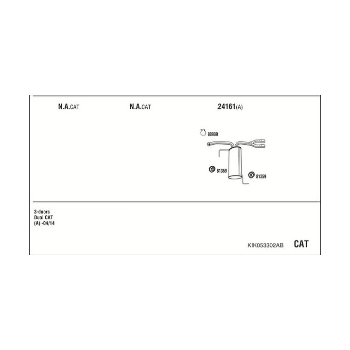 Išmetimo sistema WALKER KIK053302AB