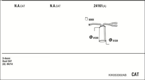 Išmetimo sistema WALKER KIK053302AB