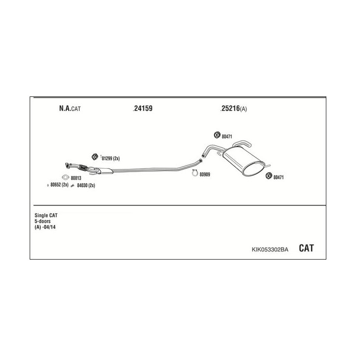 Išmetimo sistema WALKER KIK053302BA