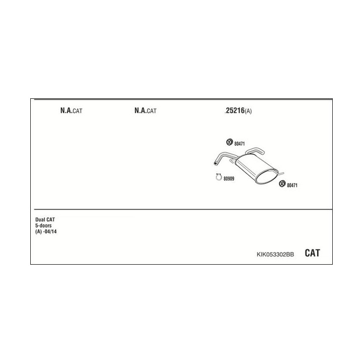 Išmetimo sistema WALKER KIK053302BB