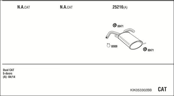 Išmetimo sistema WALKER KIK053302BB