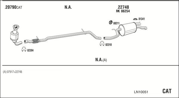 Išmetimo sistema WALKER LN10051