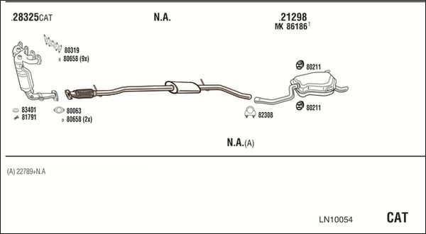Išmetimo sistema WALKER LN10054
