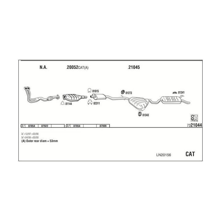 Išmetimo sistema WALKER LN20156