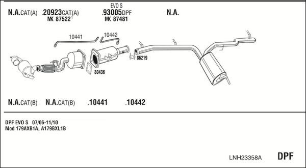 Išmetimo sistema WALKER LNH23358A
