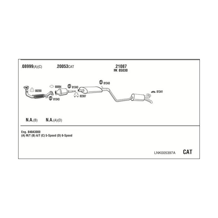 Išmetimo sistema WALKER LNK005397A