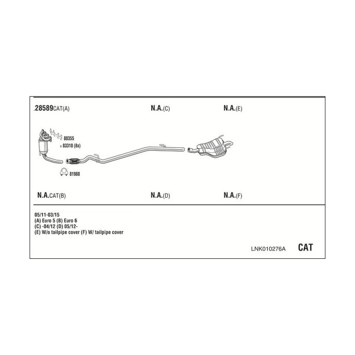 Išmetimo sistema WALKER LNK010276A