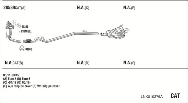 Išmetimo sistema WALKER LNK010276A