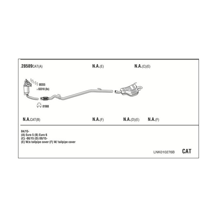 Išmetimo sistema WALKER LNK010276B