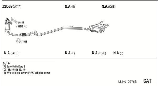 Išmetimo sistema WALKER LNK010276B