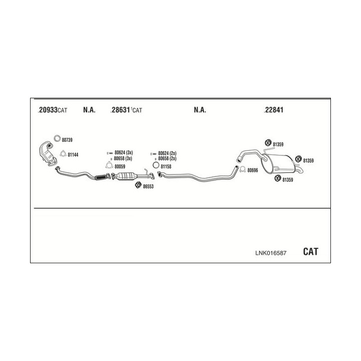 Išmetimo sistema WALKER LNK016587
