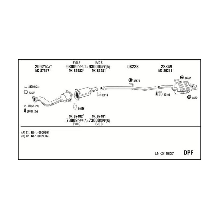 Išmetimo sistema WALKER LNK016807
