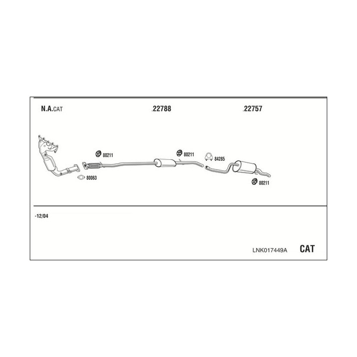 Išmetimo sistema WALKER LNK017449A