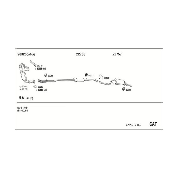 Išmetimo sistema WALKER LNK017450