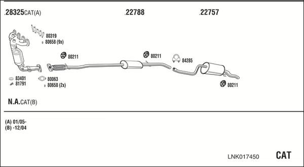Išmetimo sistema WALKER LNK017450