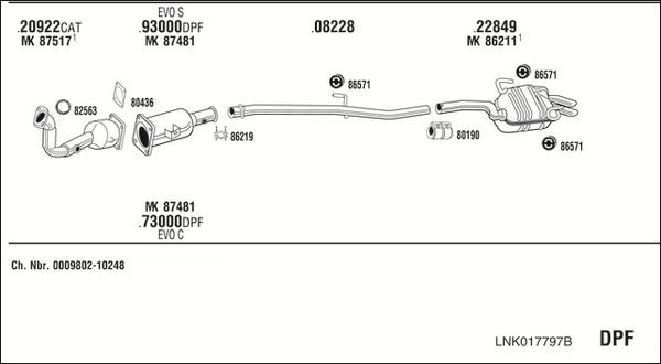 Išmetimo sistema WALKER LNK017797B