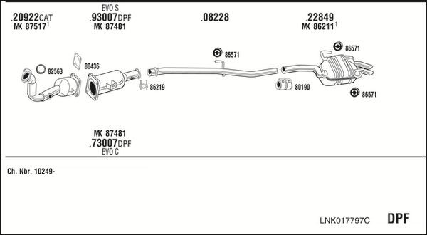 Išmetimo sistema WALKER LNK017797C
