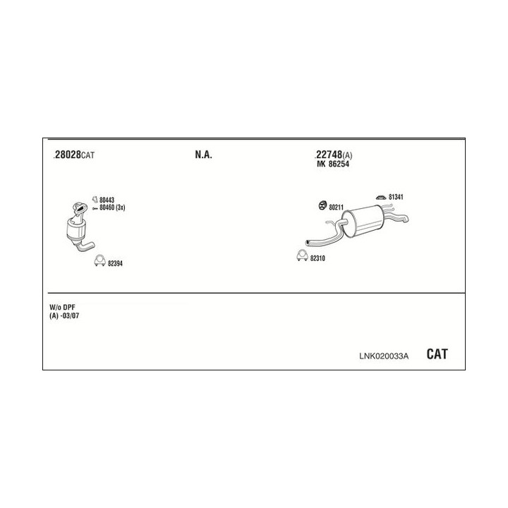 Išmetimo sistema WALKER LNK020033A