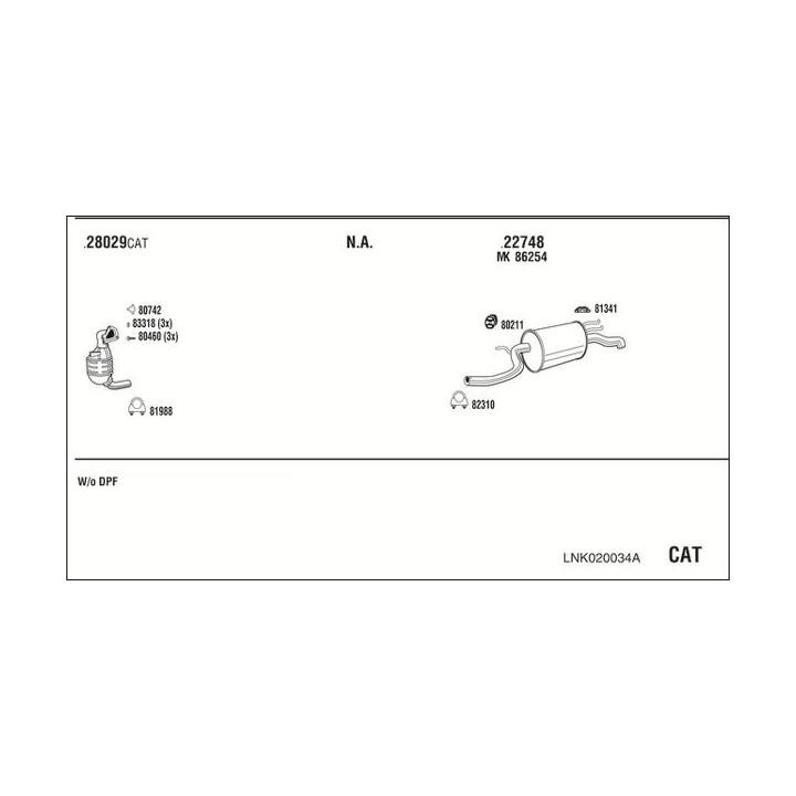 Išmetimo sistema WALKER LNK020034A