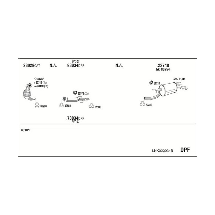 Išmetimo sistema WALKER LNK020034B