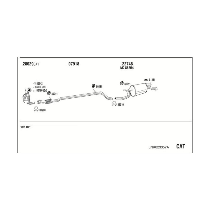 Išmetimo sistema WALKER LNK023357A
