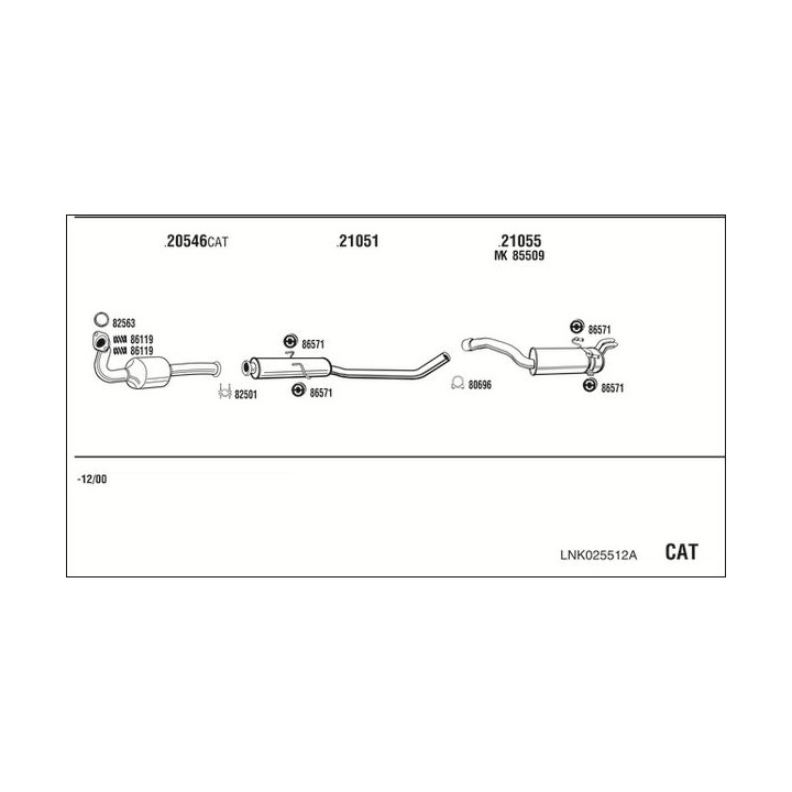 Išmetimo sistema WALKER LNK025512A