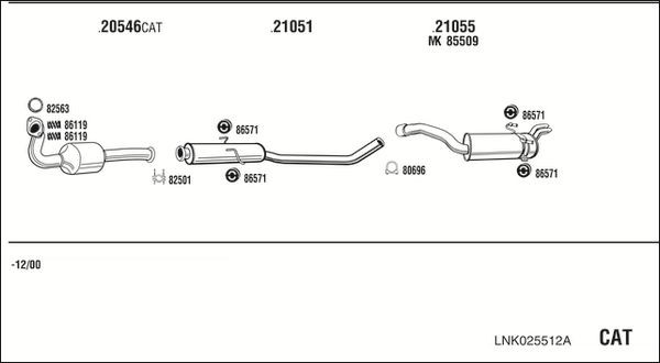 Išmetimo sistema WALKER LNK025512A