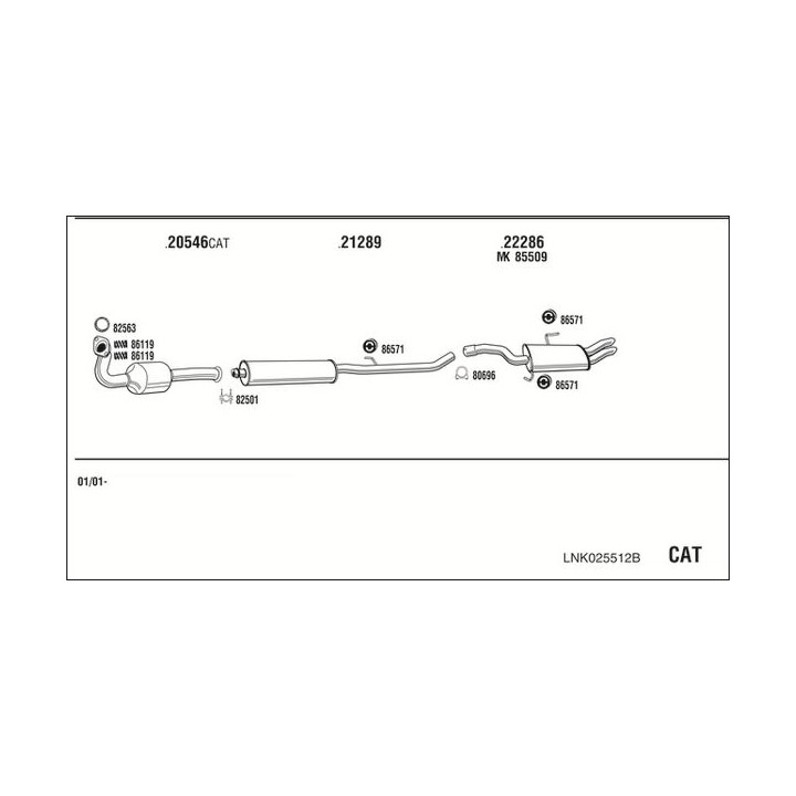 Išmetimo sistema WALKER LNK025512B