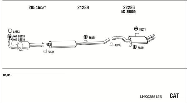 Išmetimo sistema WALKER LNK025512B