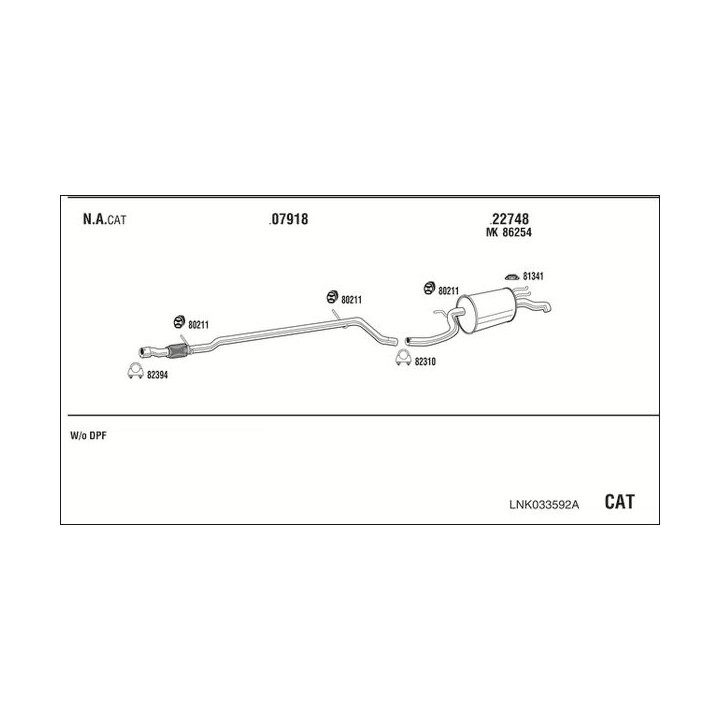Išmetimo sistema WALKER LNK033592A