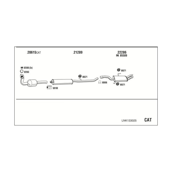 Išmetimo sistema WALKER LNK133025
