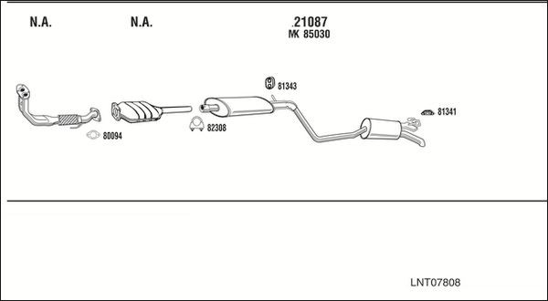 Išmetimo sistema WALKER LNT07808